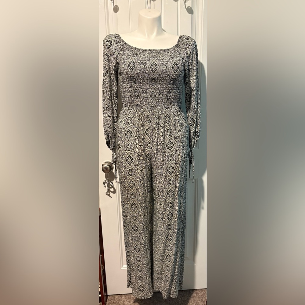 NEW Live to Be Spoiled Black and White Long Sleeve Jumpsuit